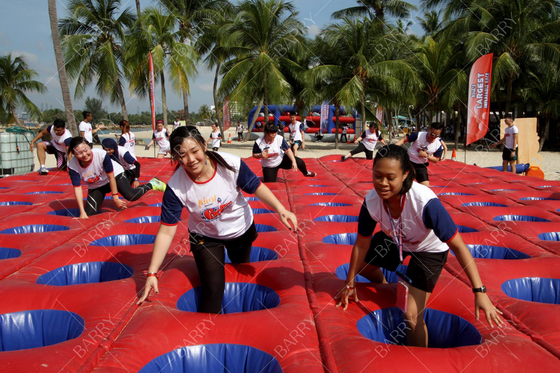 Kasus Komersial Singapura Acara Besar Inflatable 5km Giant Inflatable Obstacle Course Bouncy Castle 5k Aktivitas