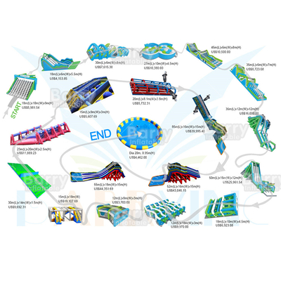 OEM ODM Layanan 5k Inflatable Course Outdoor Besar Dewasa Insane Inflatable 5k Dekat Saya Untuk Anak-anak Dan Dewasa
