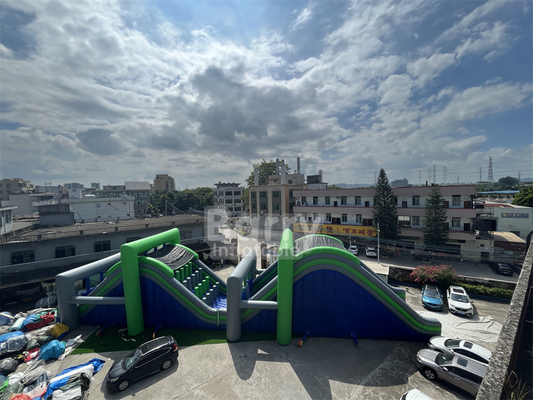 Pelataran Kacilakan PVC komersial Balapan Balapan Penghalang Inflatable 5k 2024 Dengan Air Blower Dan Kit Perbaikan