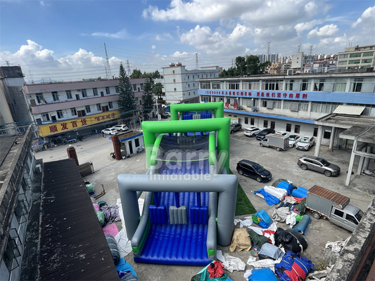 Pelataran Kacilakan PVC komersial Balapan Balapan Penghalang Inflatable 5k 2024 Dengan Air Blower Dan Kit Perbaikan