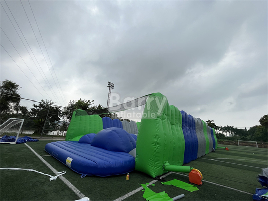 Karnaval Luar Ruang Kursus Hambatan Raksasa Melompat Sekitar 5K Bouncy Castle Berlari Untuk Penggunaan Komersial