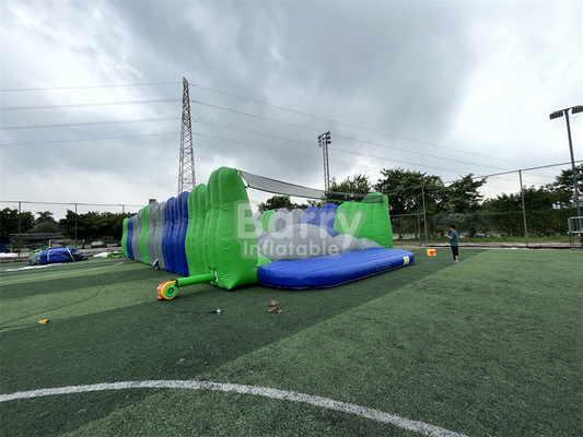 Karnaval Luar Ruang Kursus Hambatan Raksasa Melompat Sekitar 5K Bouncy Castle Berlari Untuk Penggunaan Komersial