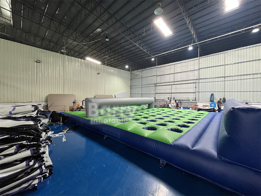 17.5m(L) X7.4m(W) X1.2m(H) Pvc Tarpaulin Inflatable Mattress Run Untuk Insane Inflatable 5k Obstacle Course Run