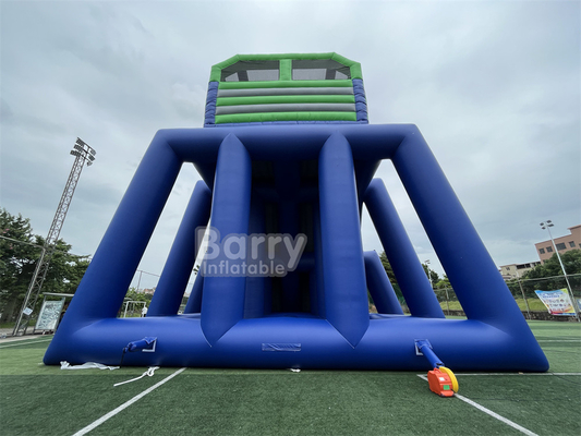 Custom Kid Party Game Tinggi 36x14x13m Tripod Giant Water Slide Untuk Acara Besar 5km Inflatable Obstacle Course