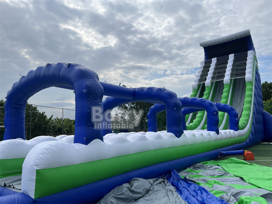 Komersial Kelas Custom Made 30x9x13m Wave Raksasa Air Slide Inflatable Untuk Anak-anak Dewasa Panas Dalam 5km Run Inflatable