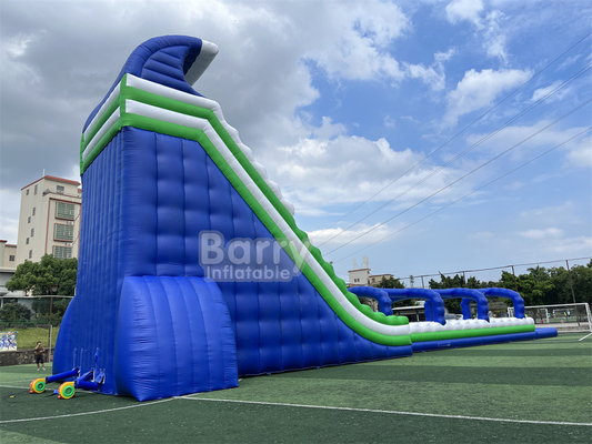Komersial Kelas Custom Made 30x9x13m Wave Raksasa Air Slide Inflatable Untuk Anak-anak Dewasa Panas Dalam 5km Run Inflatable