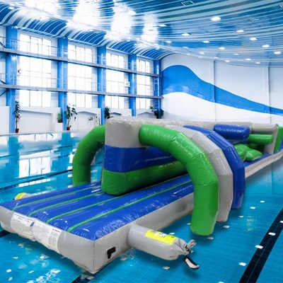 Fantastic Inflatable Water Toys 15M Twin Track Pool Inflatable Water Floating Obstacle Course