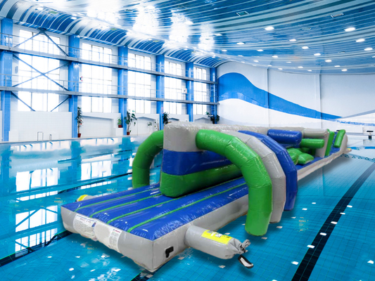 Fantastic Inflatable Water Toys 15M Twin Track Pool Inflatable Water Floating Obstacle Course