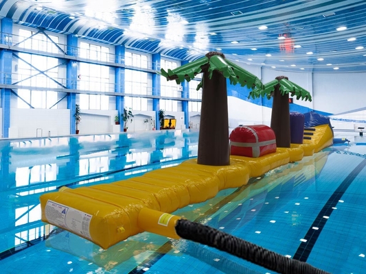 Waterproof Welded Obstacle Run Permainan Air 13.8M Pirates Treasure Pool Terduga Air Berlari