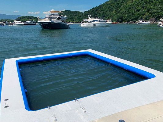 Yacht Outdoor Sports Drop Stitch Kolam Renang Laut Air Terjun Laut Kolam Renang Laut Dengan Jaring Anti ubur-ubur