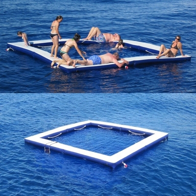 Yacht Outdoor Sports Drop Stitch Kolam Renang Laut Air Terjun Laut Kolam Renang Laut Dengan Jaring Anti ubur-ubur