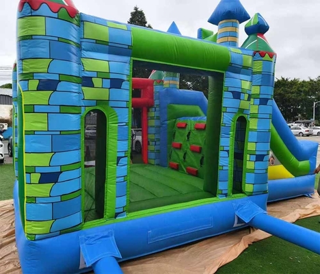 Pengiriman cepat Bouncer inflatable PVC Bahan Combo Bounce House Dengan Slide Dan Basket Hoop