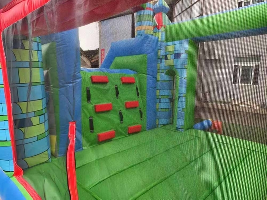 Pengiriman cepat Bouncer inflatable PVC Bahan Combo Bounce House Dengan Slide Dan Basket Hoop