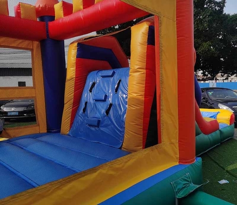Komersial Kelas PVC Anak Custom Logo basah atau kering Kastil Bounce House Dengan Slide Jenis Mainan Hiburan