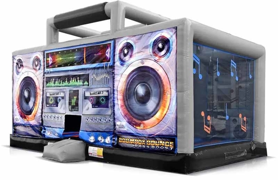 PVC Outdoor Inflatable Boom Box Bounce House Disco Dome Bounce Castle Untuk Acara Pesta