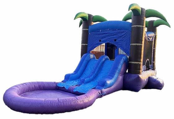 Customized Combo Bouncer Dengan 2 Slide Dan Kolam Renang Atau Kering Jumping Castle Dengan Slide Air