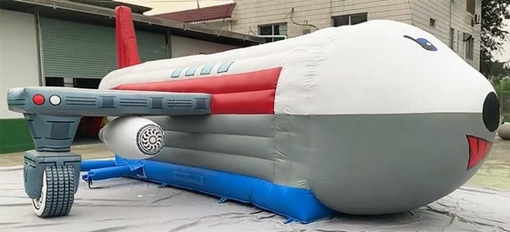 Custom Logo Cetak Pesawat Bounce House Combo Unit Dengan Slide Repair Kit Termasuk