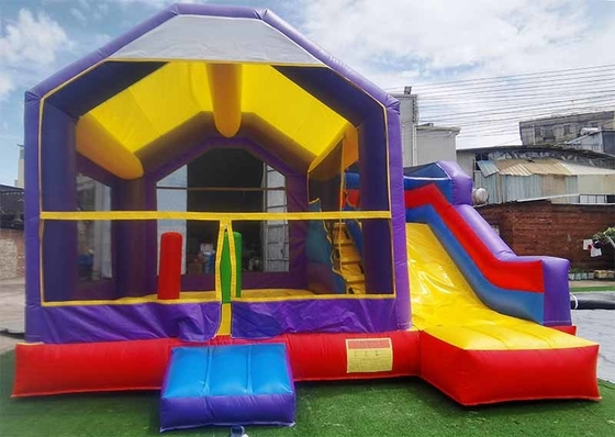 Rumah Bounce Anak Disesuaikan Dengan Slide & Basket Hoop Combo