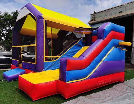 Rumah Bounce Anak Disesuaikan Dengan Slide & Basket Hoop Combo