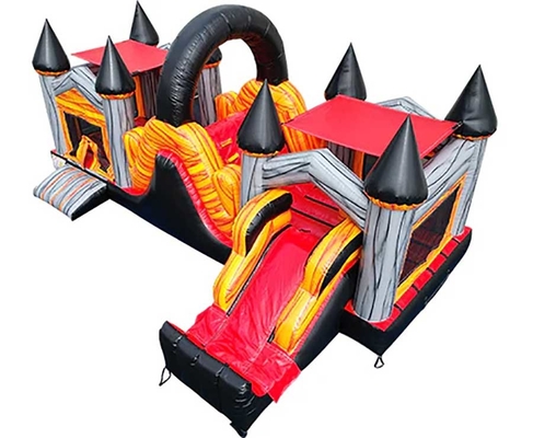 Kursus rintangan yang disesuaikan Kombo Bounce House untuk Anak-anak Hiburan luar ruangan dalam ruangan