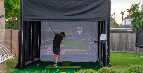Pelatihan outdoor simulator golf kembung tenda simulator golf kandang kandang untuk latihan rumah dengan desain khusus
