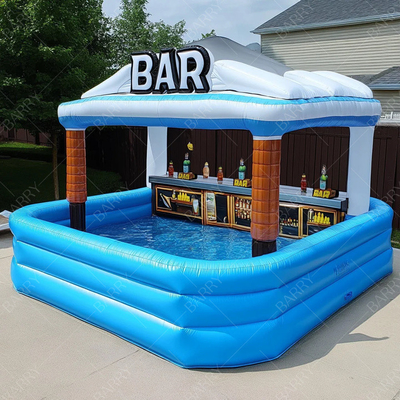 Desain Superior Besar Inflatable Bar Baru Platform Liburan Partai Bar Inflatable Air Kolam Renang Pub Bar