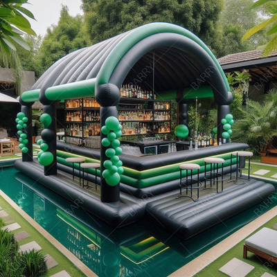 Backyard Hitam Dan Hijau Terapung kolam renang air bar dengan kursi Lifesize kolam renang bar komersial