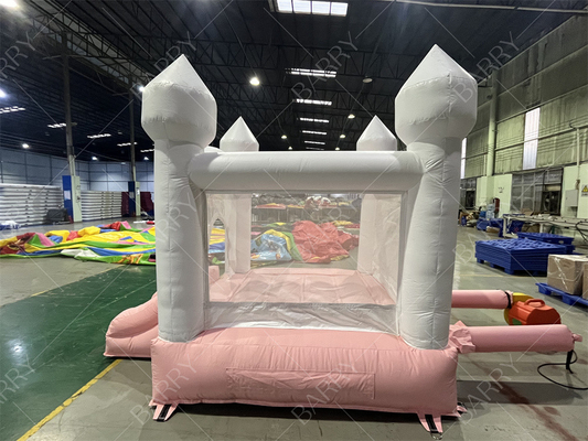 3.3x3m Putih Dan Pink Cantik Inflatable Wedding Bouncer Slide Combo Jumping Castle Slide
