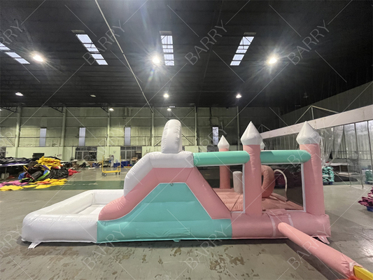 Party Customized Inflatable Bouncing Castle Inflatable Bouncer Jumping Castle Kids Girl Princess Carriage Combo Dengan Slide