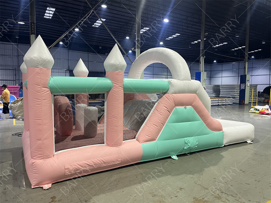 Party Customized Inflatable Bouncing Castle Inflatable Bouncer Jumping Castle Kids Girl Princess Carriage Combo Dengan Slide