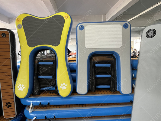 Aman Dan Stabil Non-Slip PVC Inflatable Air Ramp Floating Platform Ramp Floating Pet Menekuk Mat Untuk Pool Danau Dock