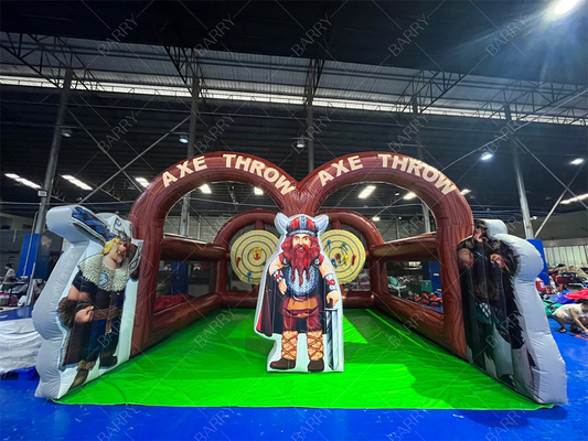 Game Interaktif Karnaval Ganda Lane Ax Throw Inflatable Ax Throw Untuk Acara Party