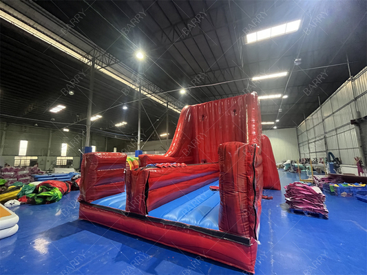 Party Inflatables Indoor dan Outdoor Bounce Game Bungee Run Merah Bersenang-senang Dengan 2 Lintasan Ini