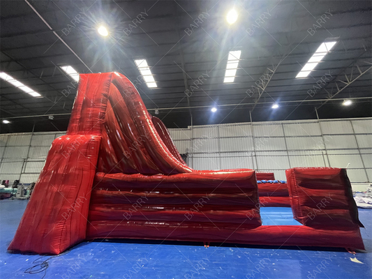 Party Inflatables Indoor dan Outdoor Bounce Game Bungee Run Merah Bersenang-senang Dengan 2 Lintasan Ini