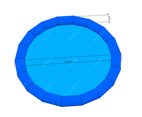Putaran kecil biru menyenangkan musim panas anak-anak kolam renang kembung untuk perahu dayung bola air