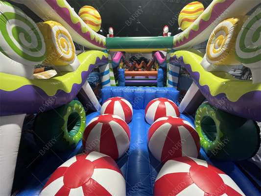 Permainan Olahraga Luar Ruang Gedung Bounce Gedung Kastil Kursus Hambatan Untuk Dewasa