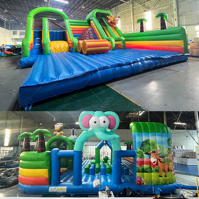 Lucu Crazy Ride Taman Hiburan Game Hewan Bg Bouncer Penghalang Kursus Slide Taman Hiburan Inflatable