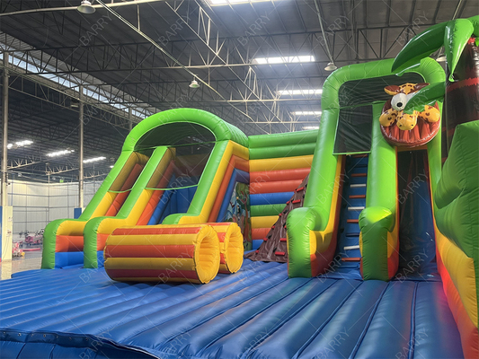 Lucu Crazy Ride Taman Hiburan Game Hewan Bg Bouncer Penghalang Kursus Slide Taman Hiburan Inflatable