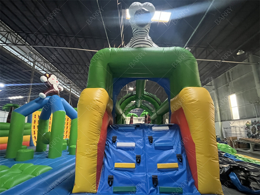 Lucu Crazy Ride Taman Hiburan Game Hewan Bg Bouncer Penghalang Kursus Slide Taman Hiburan Inflatable