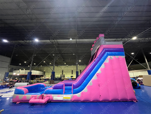8.4x3.6x6m Jumper Custom Bouncy Kids Pink Princess Air Slide Inflatable Untuk Pesta