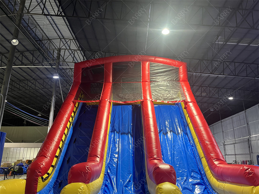 10.5x5.4x6.6m Komersial Double lane Giant Inflatable Water Slide Jumper Bouncing Moon Bounce Water Slides untuk kolam renang dewasa