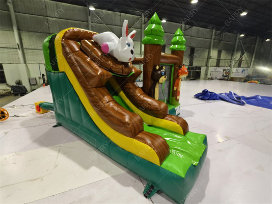 3.6x3x2.4m Tema Hewan Hutan Hujan Melompat Bouncy Castle Komersial Rumah Bounce Inflatable