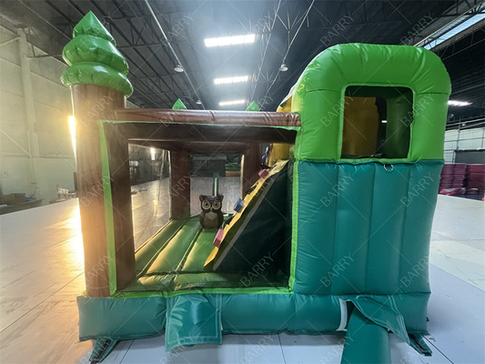 3.6x3x2.4m Tema Hewan Hutan Hujan Melompat Bouncy Castle Komersial Rumah Bounce Inflatable