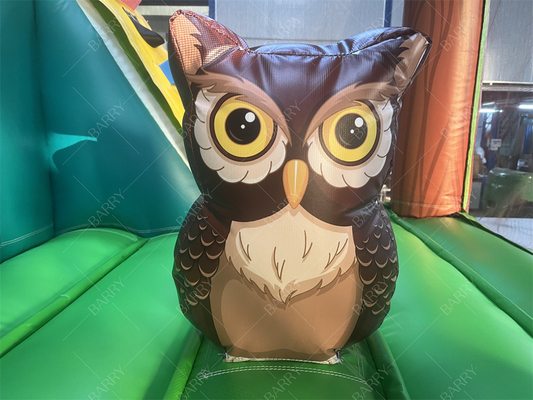 3.6x3x2.4m Tema Hewan Hutan Hujan Melompat Bouncy Castle Komersial Rumah Bounce Inflatable