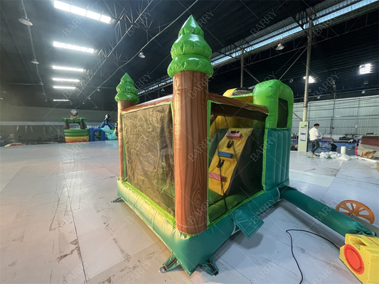 3.6x3x2.4m Tema Hewan Hutan Hujan Melompat Bouncy Castle Komersial Rumah Bounce Inflatable