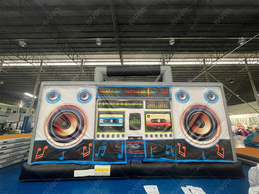 Interaktif Disco Dance House Adult Boom Box Jumping Bouncy Castle Retro Boombox Bouncer Untuk Pesta