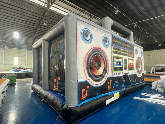 Interaktif Disco Dance House Adult Boom Box Jumping Bouncy Castle Retro Boombox Bouncer Untuk Pesta