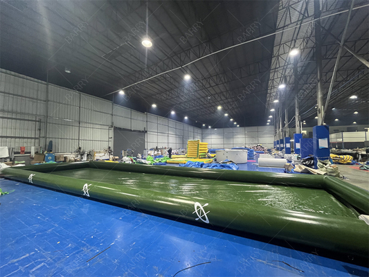 Permainan Bola Air Taman Lipat Untuk Keluarga Kolam Air Berwarna Hijau Untuk Perahu Paddle
