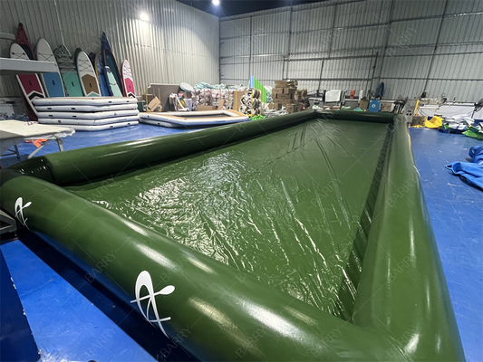 Permainan Bola Air Taman Lipat Untuk Keluarga Kolam Air Berwarna Hijau Untuk Perahu Paddle