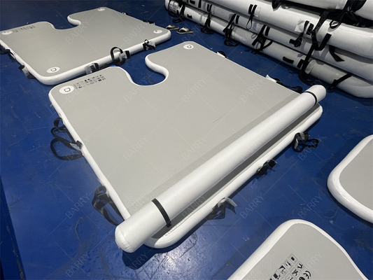 Permainan Olahraga Air Mewah 2x2x0.1m Grey Inflatable Dock Platform Landing Mats Untuk Boat Stop